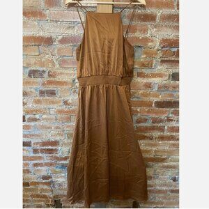 Ann Taylor Copper Cocktail Dress - Midi Length Halter Top